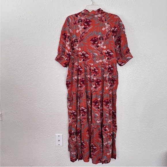 NWT Natural Life Rebecca Midi Dress Orange Floral Small - Picture 6 of 7